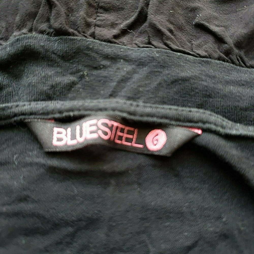 BLUESTEEL Womens Black Hi Low Crop Top Size 6 - Picture 7 of 7